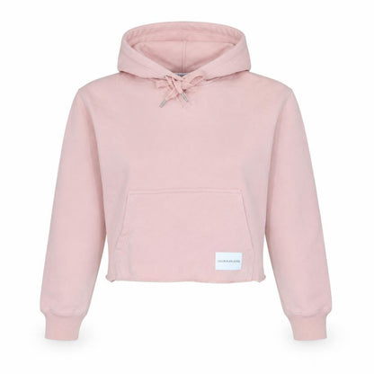 Calvin Klein Jeans Womens Pink XS Cropped Hoodie Cotton Blend