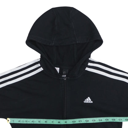Adidas Boys Black Full Zip Hoodie 13-14 Years Sportswear Lightweight Hoodie