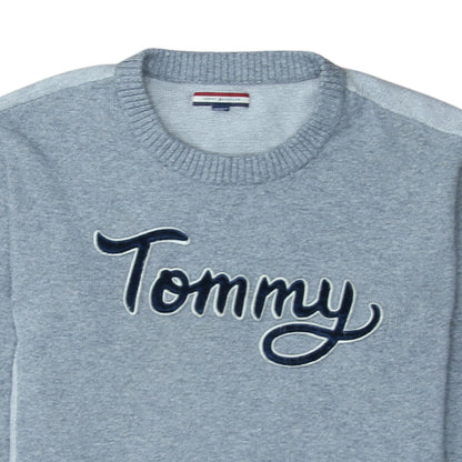 Tommy Hilfiger Men’s Grey Logo Crew Neck Pullover Jumper Size M