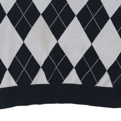 Tommy Hilfiger Men's Blue Argyle V-Neck Cotton Jumper M