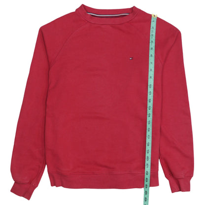 Tommy Hilfiger Men's Red Small Crew Neck Cotton Sweatshirt
