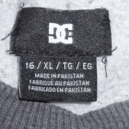 DC Boys Grey Fleece Crew Neck Logo Sweatshirt XL 16 Years
