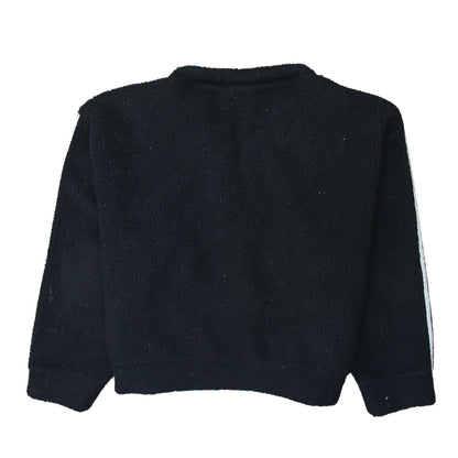 Adidas Womens Black M 1/2 Zip Fleece Sweatshirt Pullover
