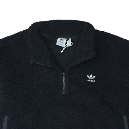 Adidas Womens Black M 1/2 Zip Fleece Sweatshirt Pullover