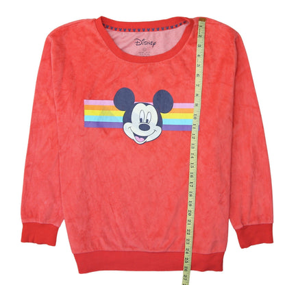 Disney Women Red Velour Mickey Mouse Long Sleeve Nightshirt XL