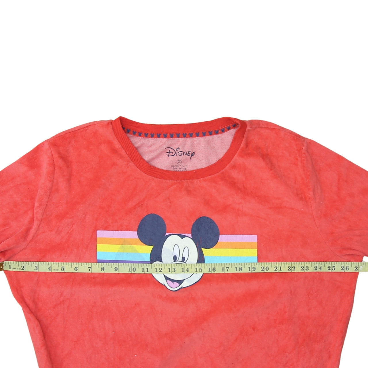 Disney Women Red Velour Mickey Mouse Long Sleeve Nightshirt XL