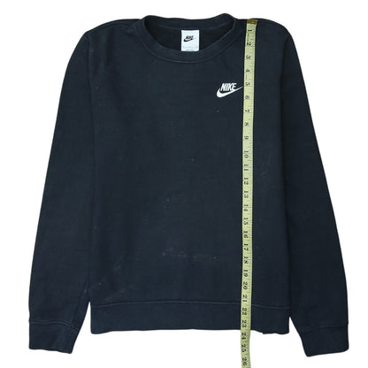 Nike Men's Black Small Crew Neck Pullover Logo Sweatshirt