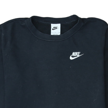 Nike Men's Black Small Crew Neck Pullover Logo Sweatshirt