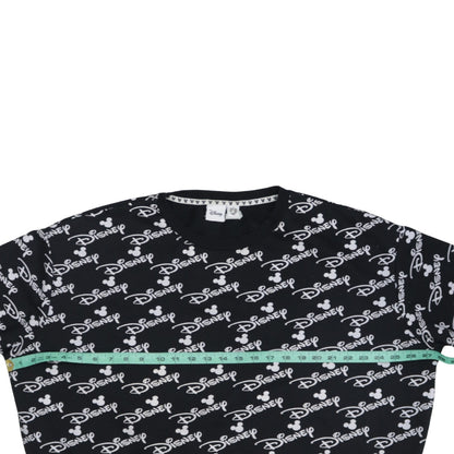 Disney Womens Black XL Crew Neck Pullover Sweatshirt Mickey Logo Print