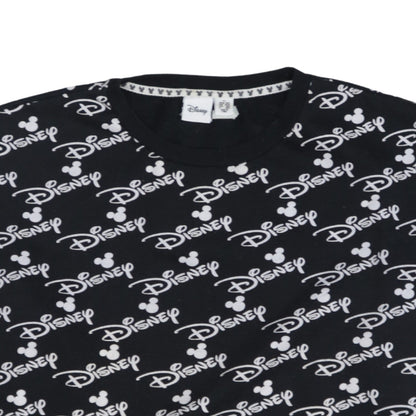 Disney Womens Black XL Crew Neck Pullover Sweatshirt Mickey Logo Print