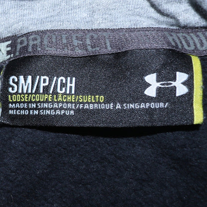Under Armour Mens Black Loose Fit Pullover Hoodie Size S CENTURY Print