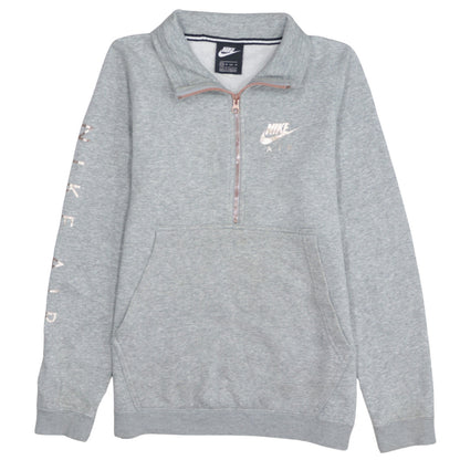 Nike Air Women's Grey 1/4 Zip Pullover Sweatshirt XS