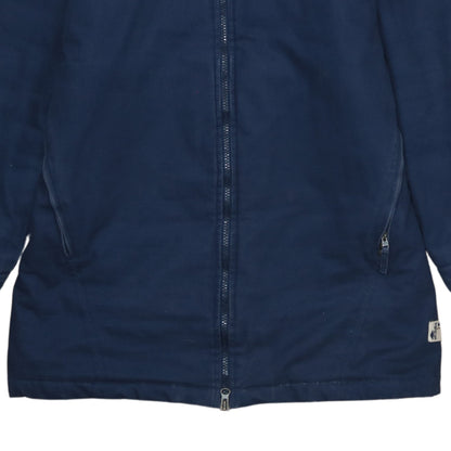 Nike Men's Blue Hooded Parka Coat Size L Full Zip Cotton Blend