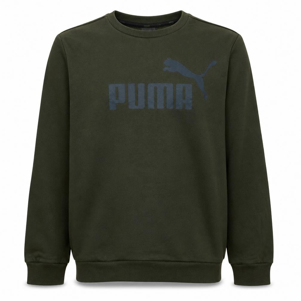 Puma Men's Green Small Crew Neck Pullover Sweatshirt
