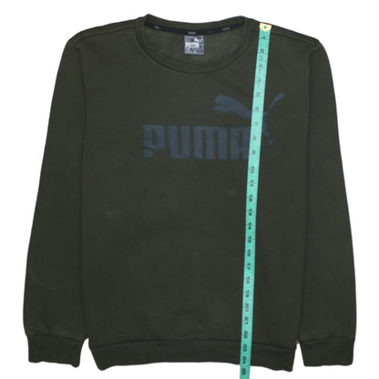 Puma Men's Green Small Crew Neck Pullover Sweatshirt