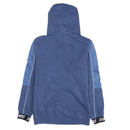 Nike Men's Blue Pullover Hoodie Small Logo Fleece Sweatshirt