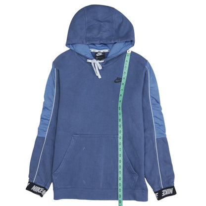 Nike Men's Blue Pullover Hoodie Small Logo Fleece Sweatshirt
