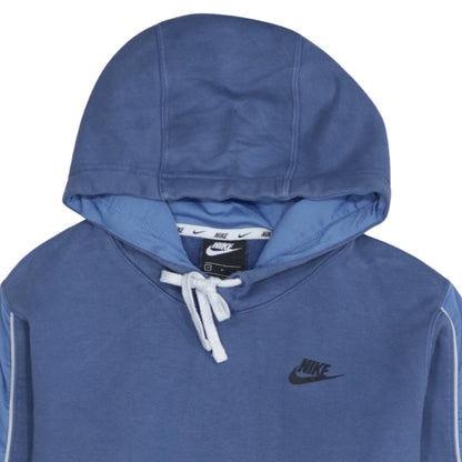 Nike Men's Blue Pullover Hoodie Small Logo Fleece Sweatshirt