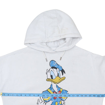 Disney Mickey And Friends White Donald Duck Unisex Hoodie Small