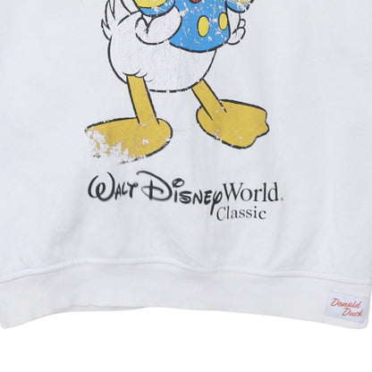 Disney Mickey And Friends White Donald Duck Unisex Hoodie Small