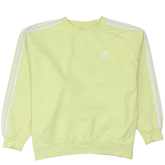 Adidas Women Yellow Crew Neck Pullover Sweatshirt Size 10