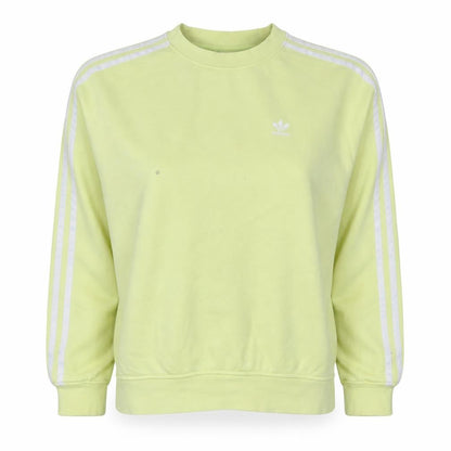 Adidas Women Yellow Crew Neck Pullover Sweatshirt Size 10