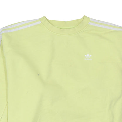 Adidas Women Yellow Crew Neck Pullover Sweatshirt Size 10
