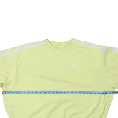 Adidas Women Yellow Crew Neck Pullover Sweatshirt Size 10