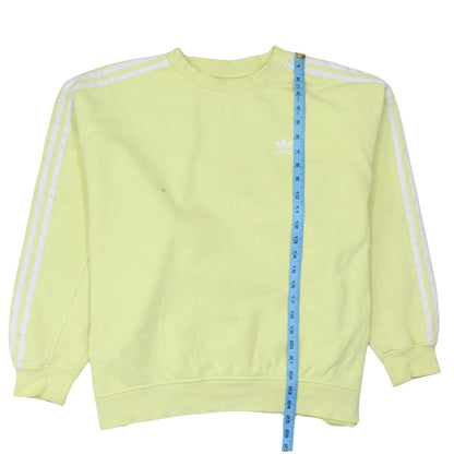 Adidas Women Yellow Crew Neck Pullover Sweatshirt Size 10