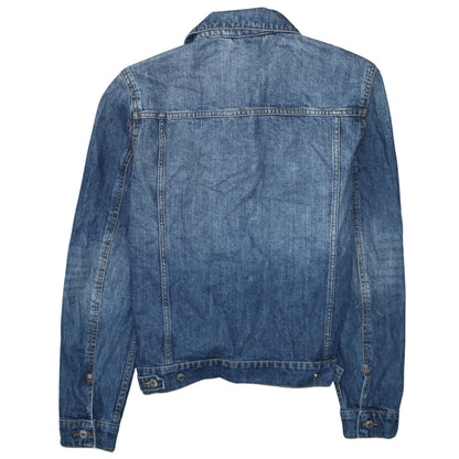 H&M L.O.G.G. Women's Blue Denim Jacket Size 12 Buttoned Classic