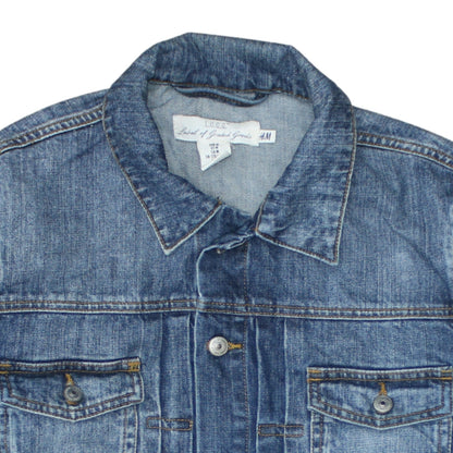H&M L.O.G.G. Women's Blue Denim Jacket Size 12 Buttoned Classic