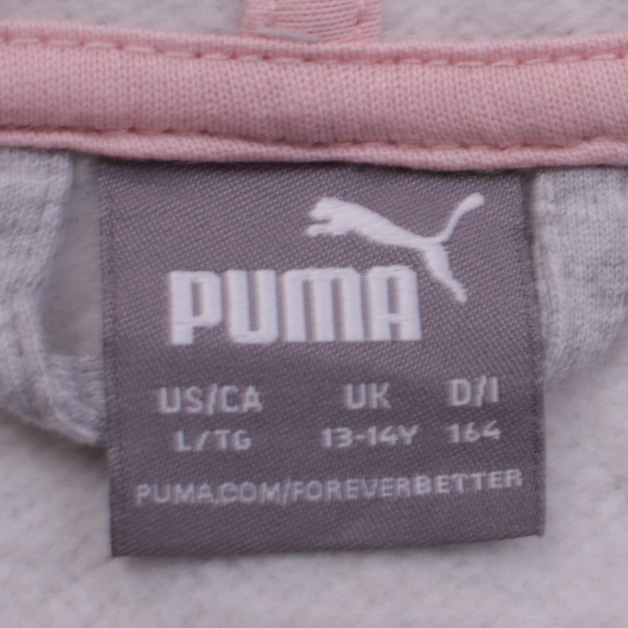 Puma Girls Grey Full Zip Hoodie 13-14 Years Logo Hooded Sports Sweatshirt
