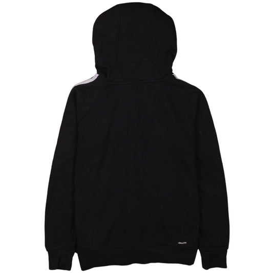 Adidas Boys Black Full Zip Hoodie Small Climalite Sportswear
