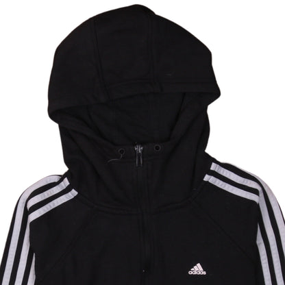 Adidas Boys Black Full Zip Hoodie Small Climalite Sportswear