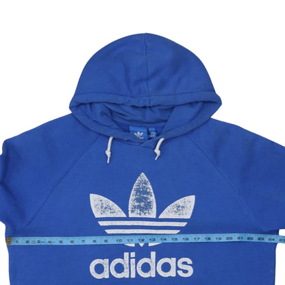 adidas Men Blue XL Pullover Hoodie with Trefoil Logo