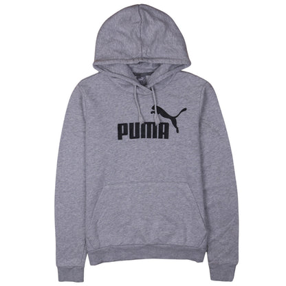 Puma Women Grey Pullover Hoodie Size 10 Logo Casual Sweatshirt
