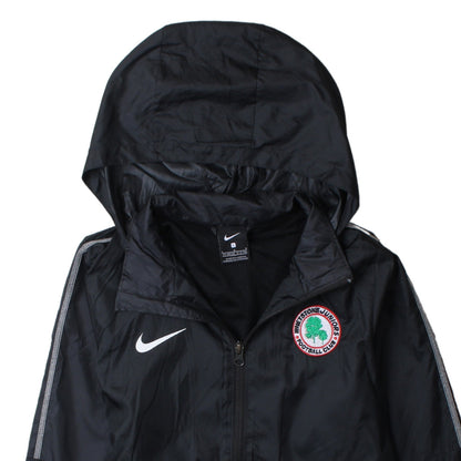 Nike Boys Black Hooded Windbreaker Jacket 12-13 Years Football Zip Coat