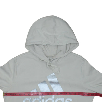 Adidas Women Beige Logo Pullover Hoodie Size L-16/18