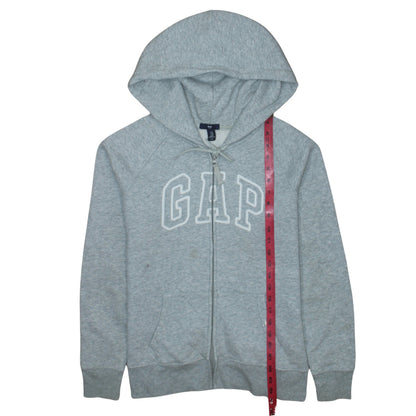 GAP Men's Grey Full Zip Hoodie Sweatshirt Size M Logo Fleece