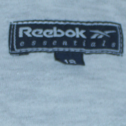 Reebok Womens Grey Full Zip Hoodie Size 12 Cotton Essentials