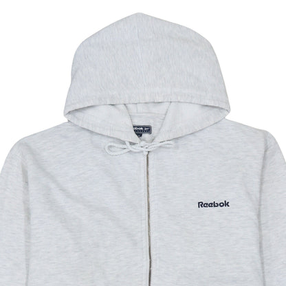 Reebok Womens Grey Full Zip Hoodie Size 12 Cotton Essentials