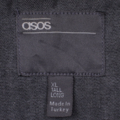 ASOS Men’s Grey Denim Jacket XL Tall Long Cotton Casual
