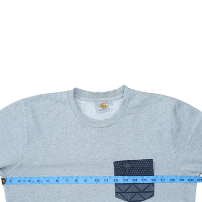Carhartt Men's Grey Small Crew Neck Pullover Sweatshirt
