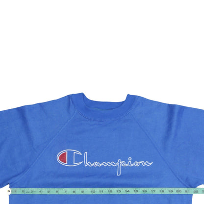 Champion Men's Blue Logo Crew Neck Pullover Sweatshirt Size L