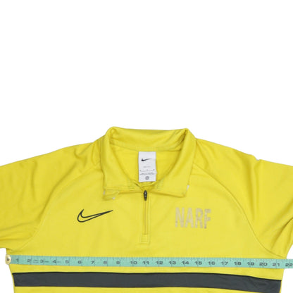 Nike Men's Yellow 1/4 Zip Dri-FIT Sports Sweatshirt Size M