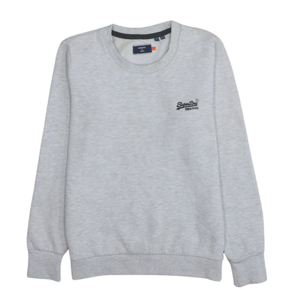 Superdry Womens Grey Crew Neck Pullover Sweatshirt Size 12