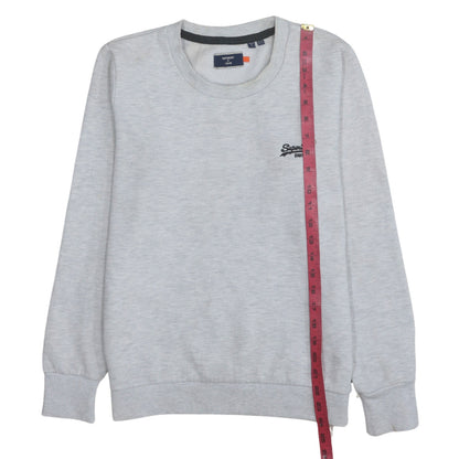 Superdry Womens Grey Crew Neck Pullover Sweatshirt Size 12