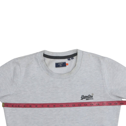 Superdry Womens Grey Crew Neck Pullover Sweatshirt Size 12