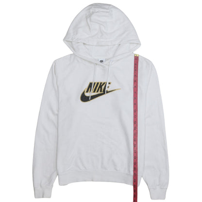 Nike Women's White Small Pullover Hoodie with Gold Logo