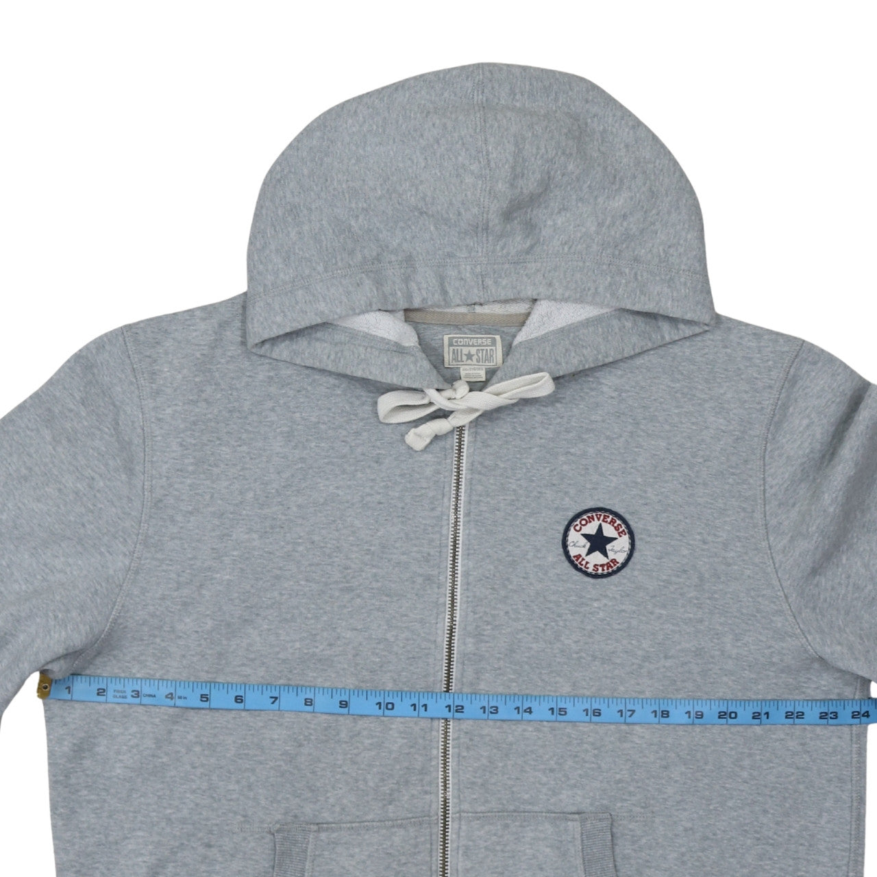 Converse Men’s Grey 2XL Full Zip Hoodie All Star Logo Sweatshirt
